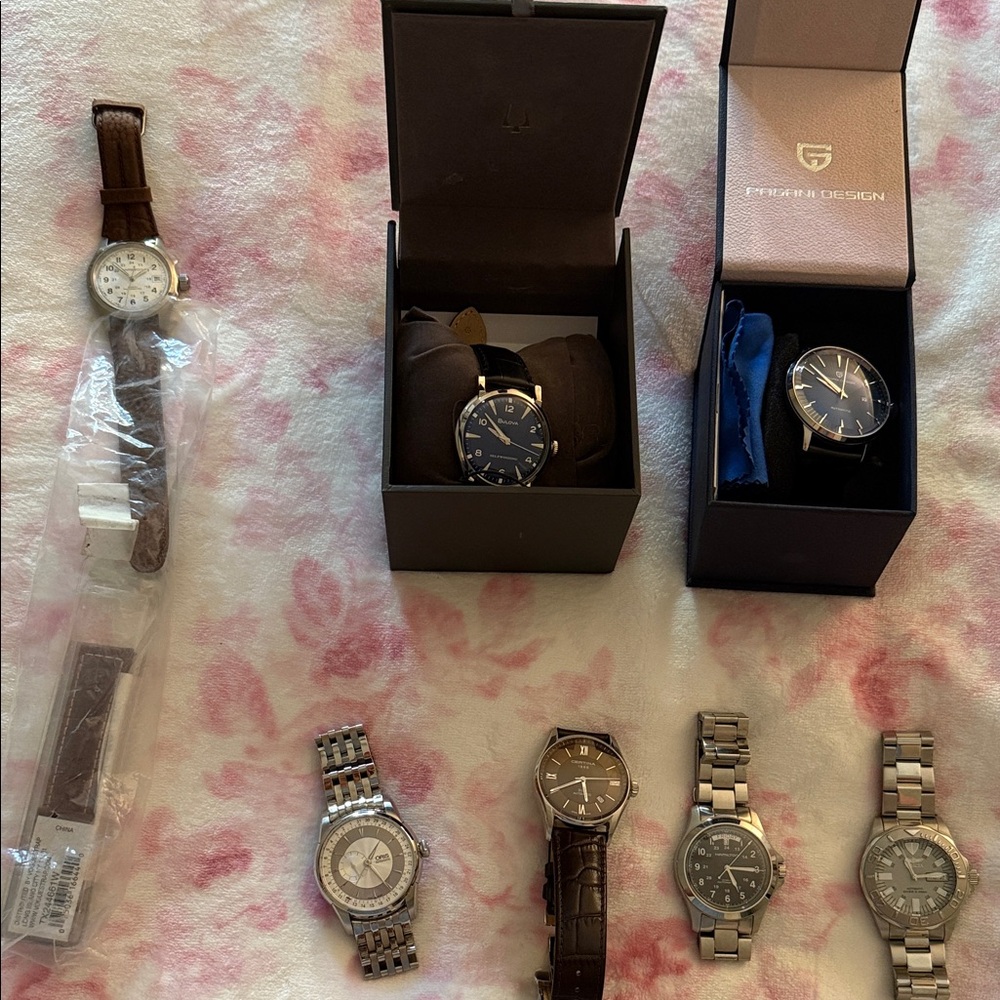 Bulova Silver Watch Elegant Design Chronograph